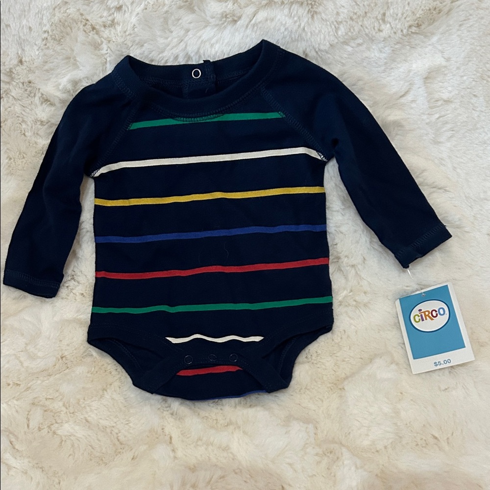 Circo Navy Striped Bodysuit NWT
